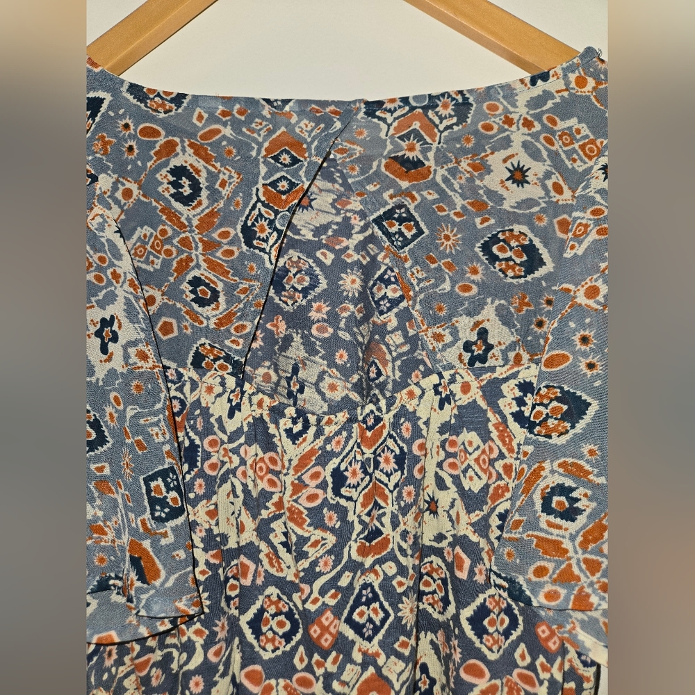 Lucky Brand Women's Multicolor Patterned Baby Doll Top S - Picture 3 of 6